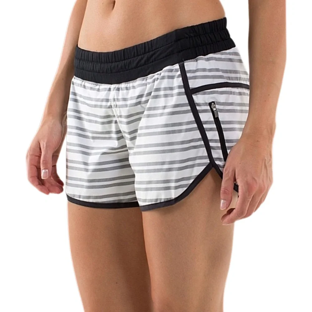 LULULEMON Run-Track Attack‎ Short Twin Stripe Black/Black